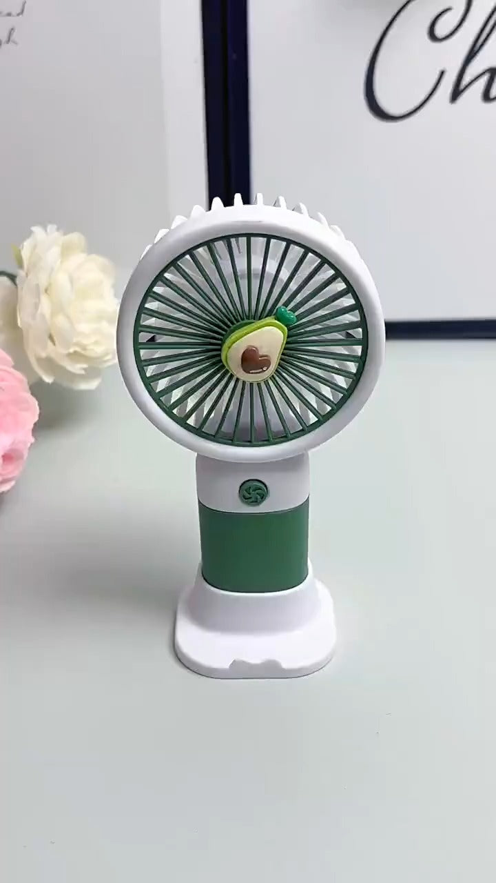 🍓 Rechargeable Mini Handy Fruit Character Fan | Portable Cooling Fan