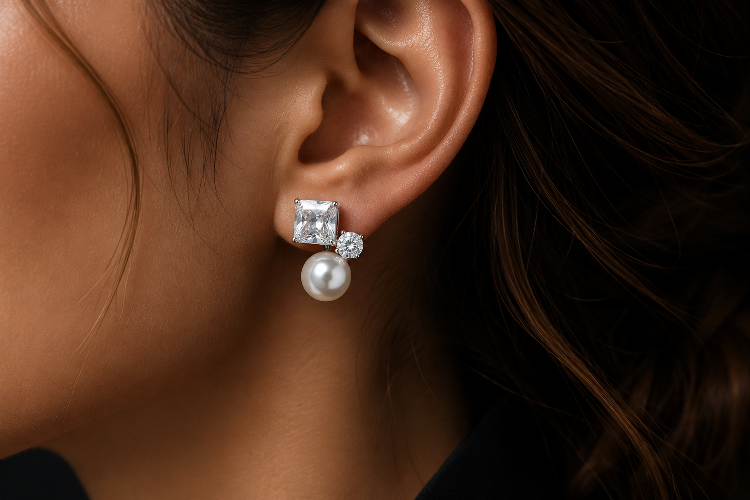 🤍 Silver Pearl Earrings | Elegant Fashion Jewelry