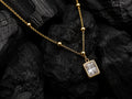 ✨ Square Gold Sparkle Pendant | Elegant Fashion Jewelry