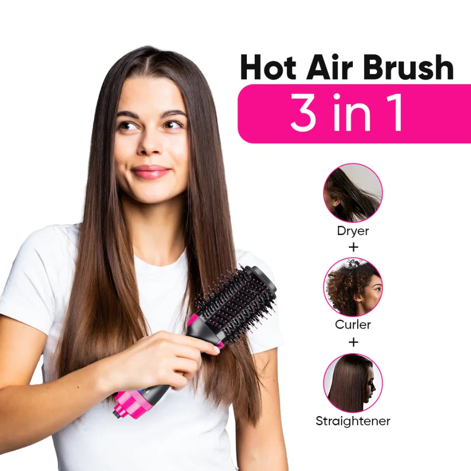 💇 One-Step Hot Air Brush | Hair Dryer, Straightener &amp; Curler 3-in-1