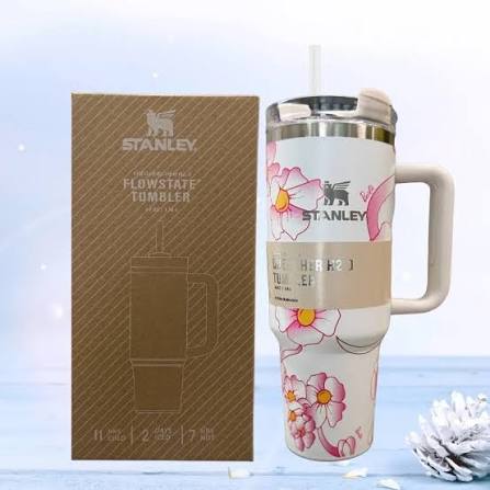 💗 White Barbie Stanley Tumbler | H2.0 Quencher 1.18L Limited Edition