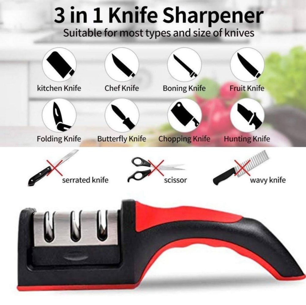🔪 3-in-1 Knife Sharpener Set | With Ceramic Peeler