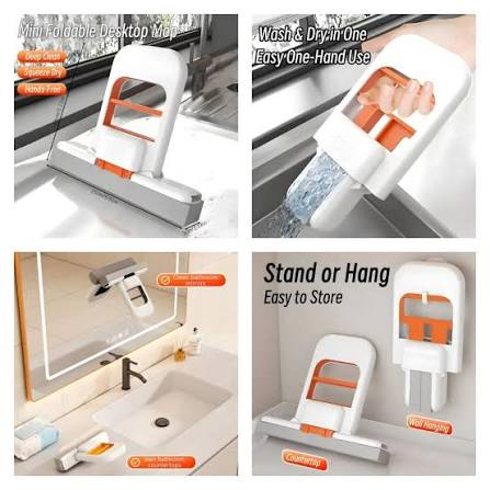 🧽 Mini Foldable Desktop Mop | Portable Cleaning Tool