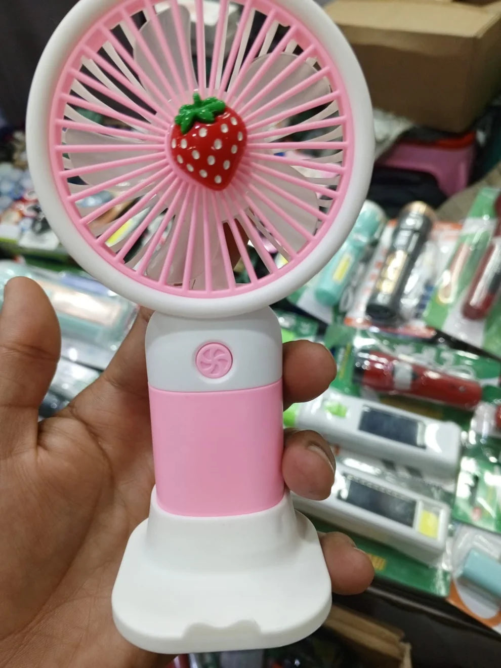 🍓 Rechargeable Mini Handy Fruit Character Fan | Portable Cooling Fan