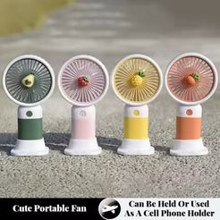 🍓 Rechargeable Mini Handy Fruit Character Fan | Portable Cooling Fan