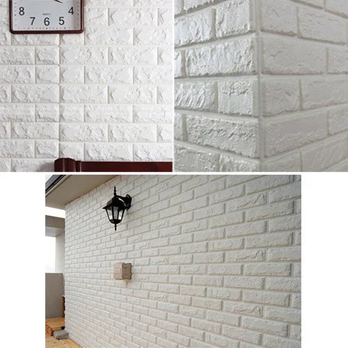 🧱 3D White Brick Wall Stickers | Peel &amp; Stick Wall Decor